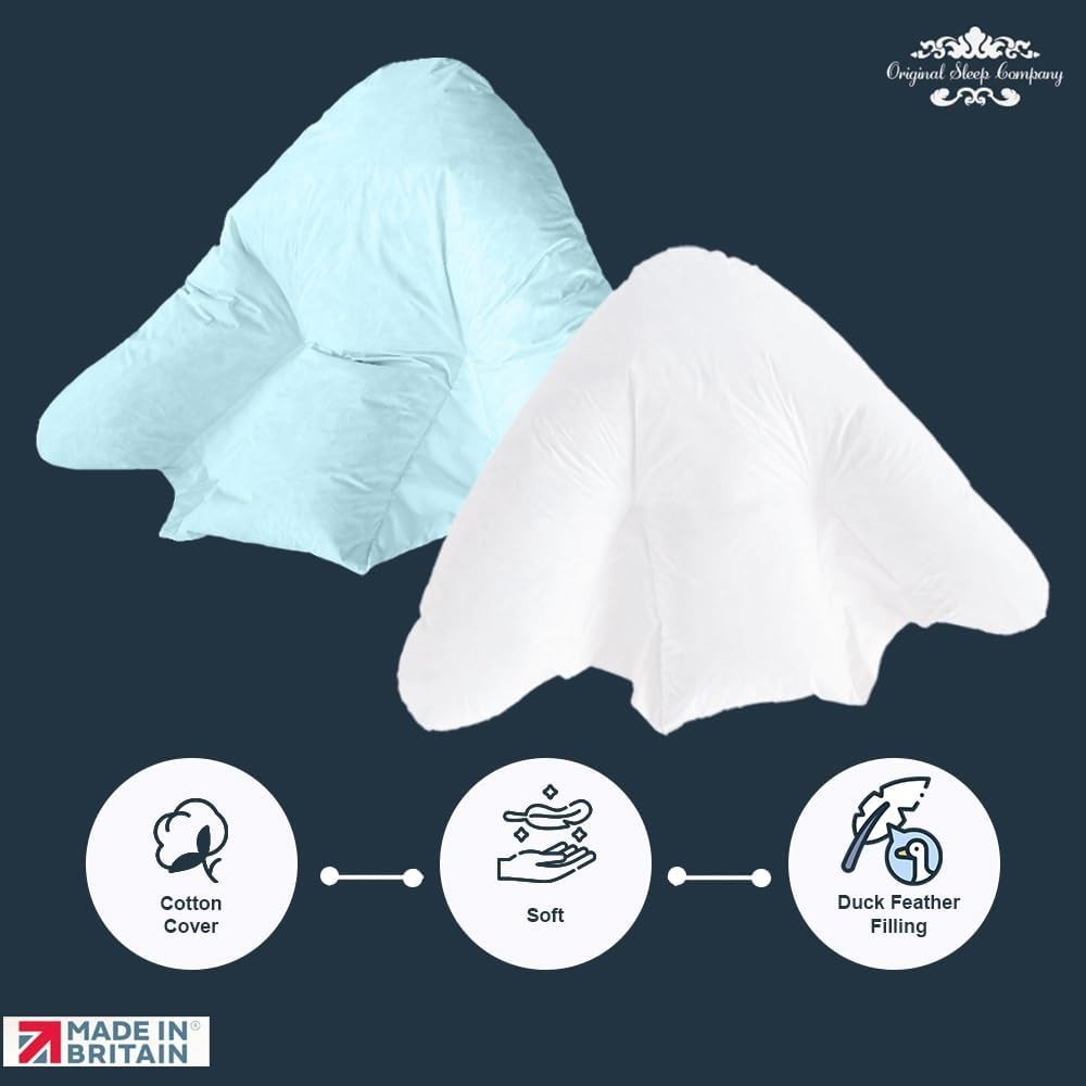 Orthopedic Batwing Reading Pillow Back Lumbar Support Feather Filled