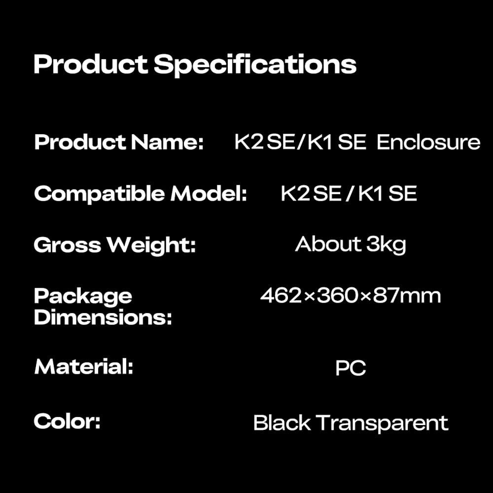 3D Printer Enclosure Transparent Tent Noise Reduction Dustproof Cover