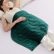Soft Weighted Lap Blanket 5lbs Green Velvet Stress Relief Travel Leaf