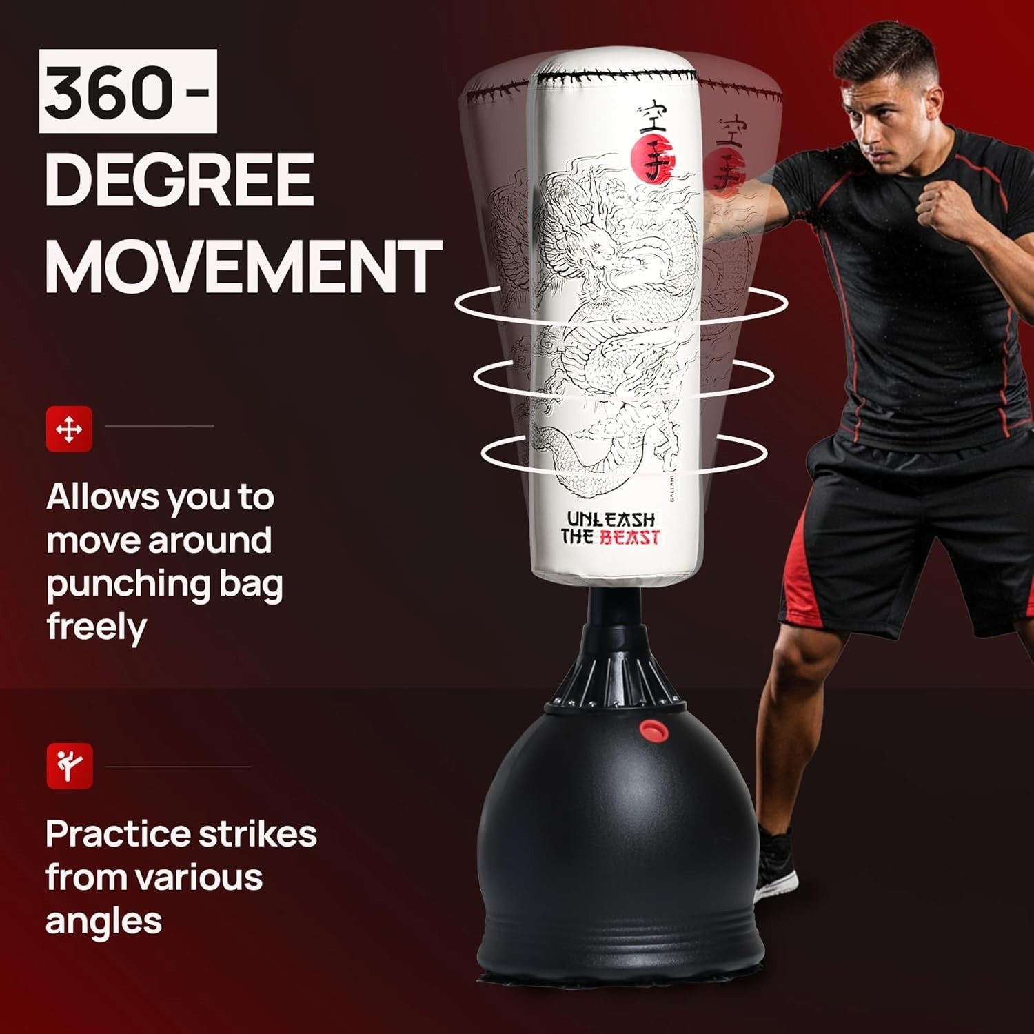 Standing Boxing Kick Bag 5.5ft Pedestal MMA Martial Arts Trainer