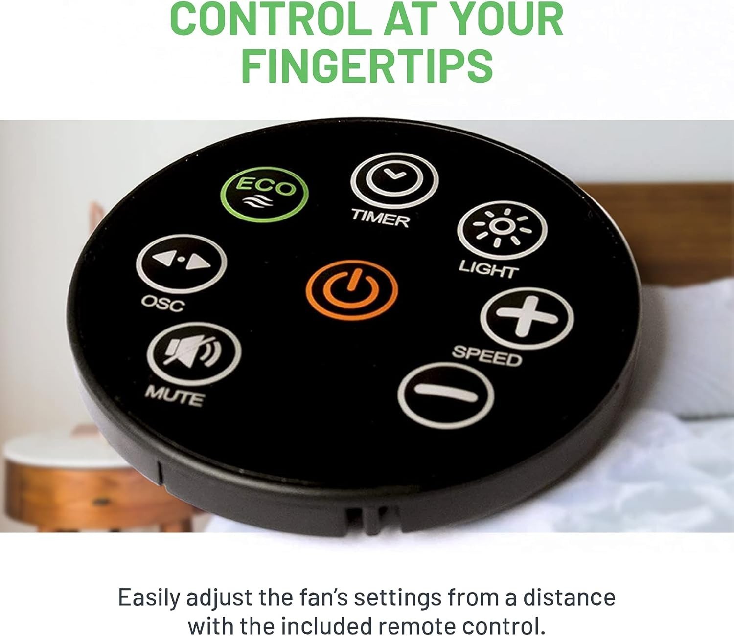 Silent 12-Speed Air Circulator Fan Remote Control Oscillating Desk Cooling White