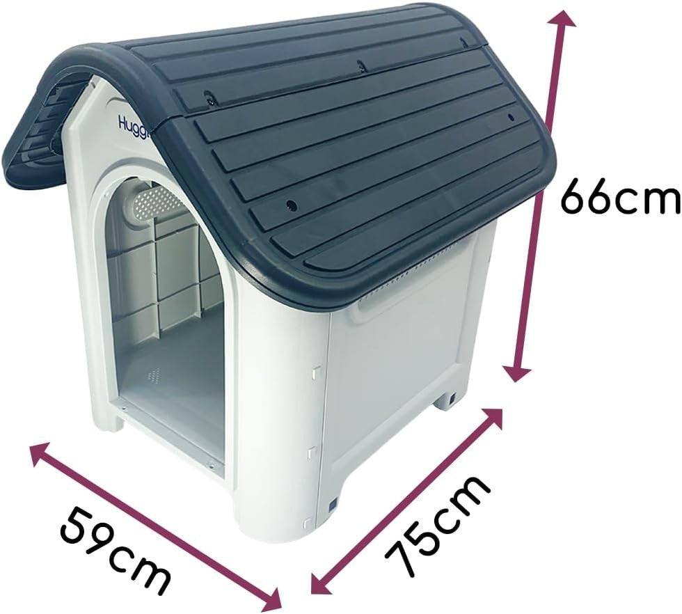 Lightweight Outdoor Indoor Dog House with Ventilation & Raised Floor 75x59x66cm