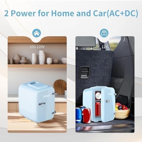 Portable Mini Fridge 4L 6 Can Cooler Warmer AC DC Silent Bedroom Car