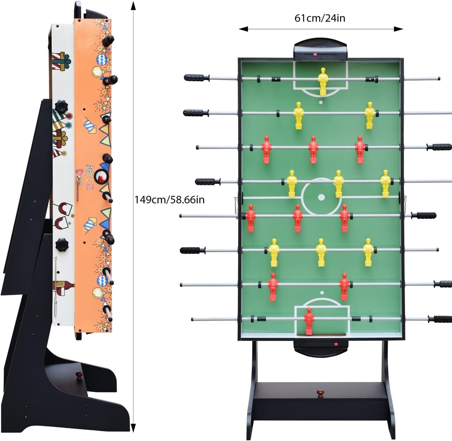 4FT 8 in 1 Folding Multi Game Table Pool Foosball Hockey Chess