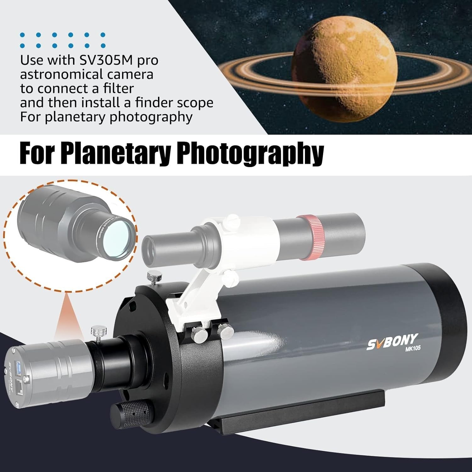 105mm Maksutov-Cassegrain Telescope OTA F13 for Planet & Lunar Views