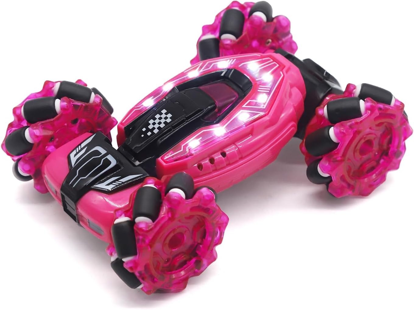 4WD RC Stunt Car 360° Flip – Pink LED Remote Toy for Kids 6–12