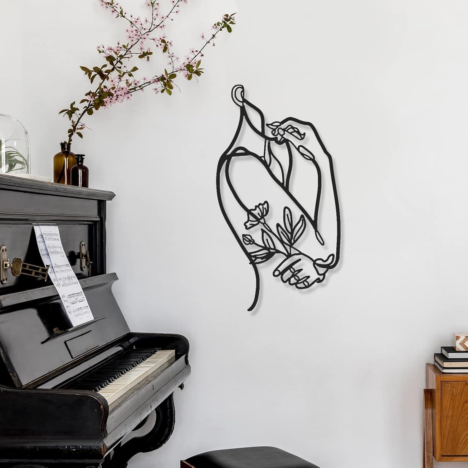 3Pcs Metal Wall Art Abstract Woman Line Drawing Decor