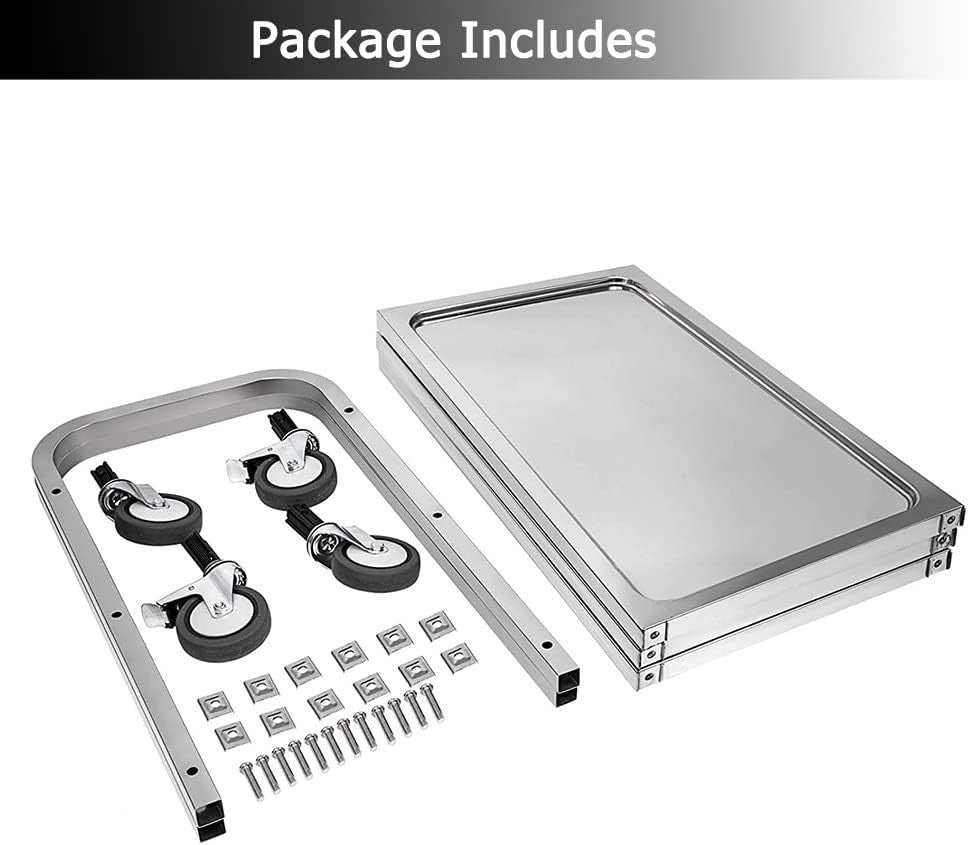 Stainless Steel 3 Tier Catering Trolley Cart w/ Locking Wheels