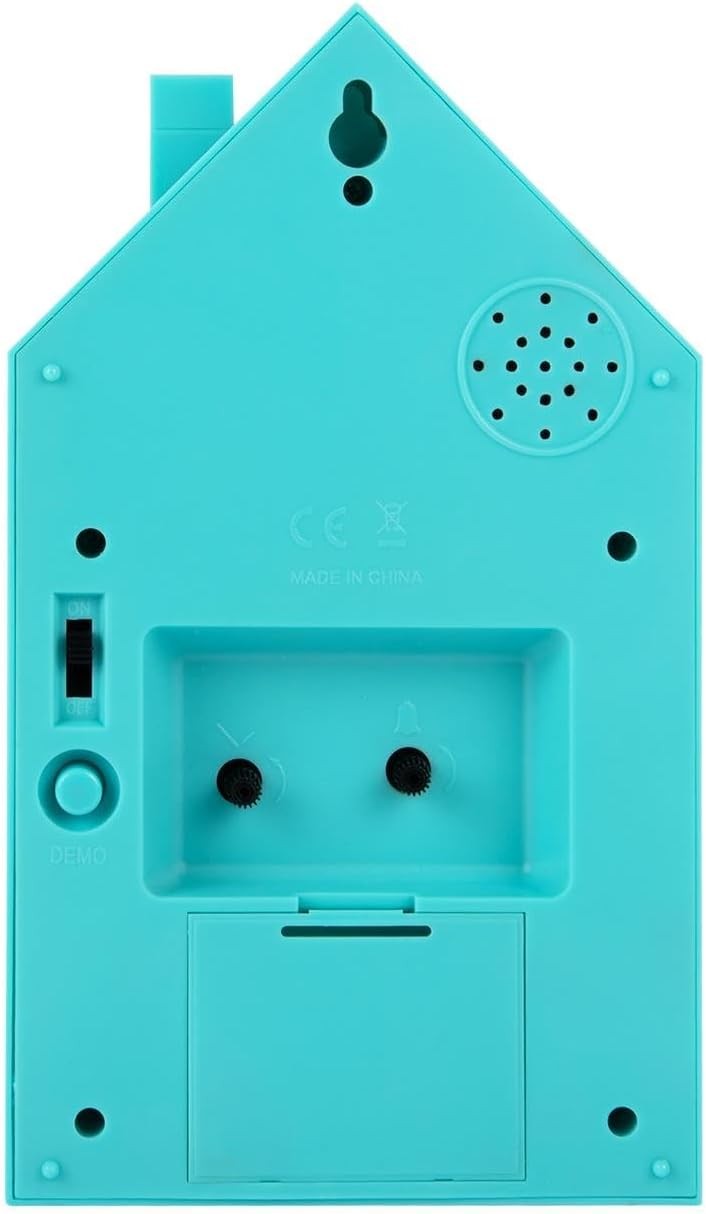 Modern Cuckoo Alarm Clock Turquoise Blue Silent Bedside Decor Clock
