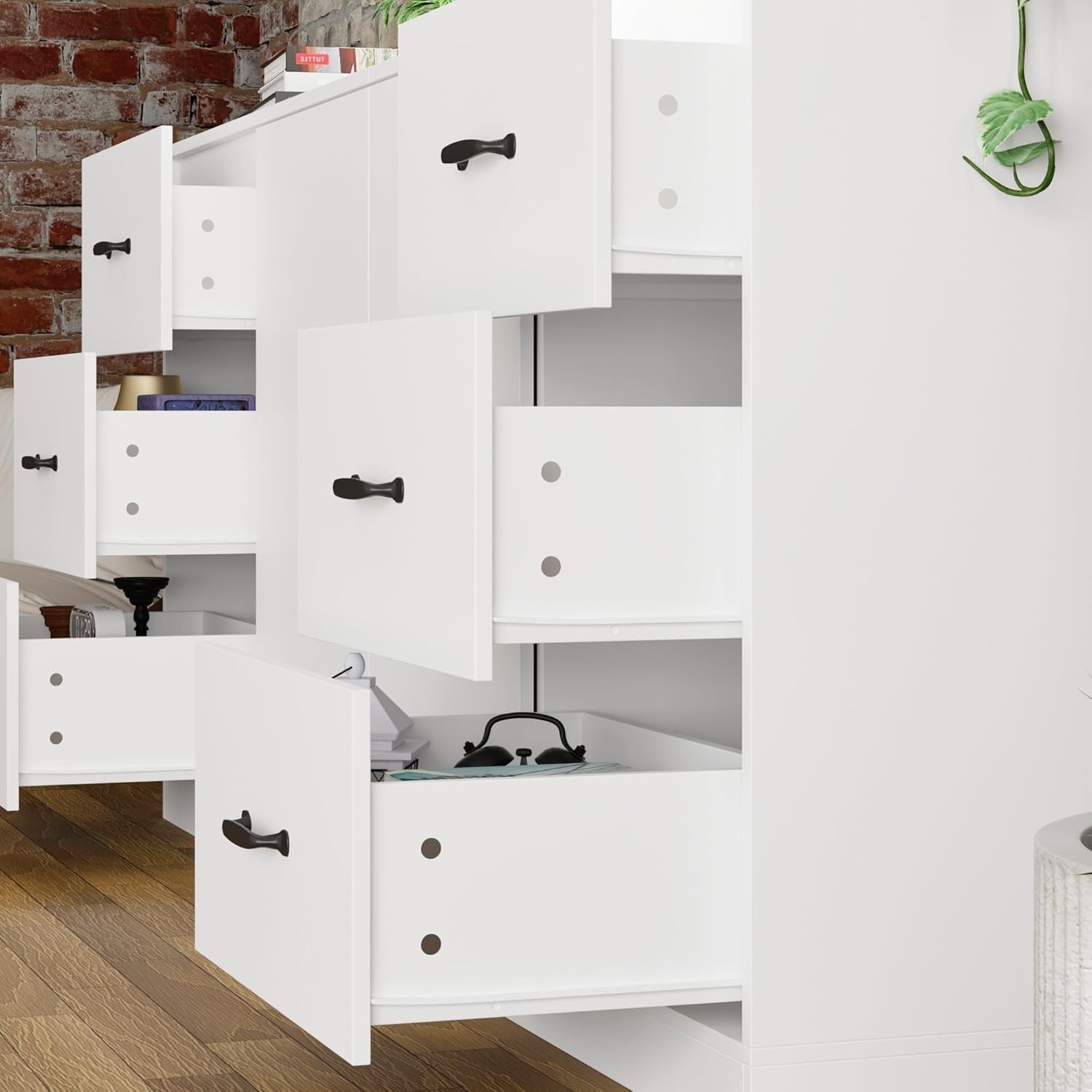 Modern Sideboard Cabinet 6 Drawers 2 Doors Storage Unit for Kitchen Hall