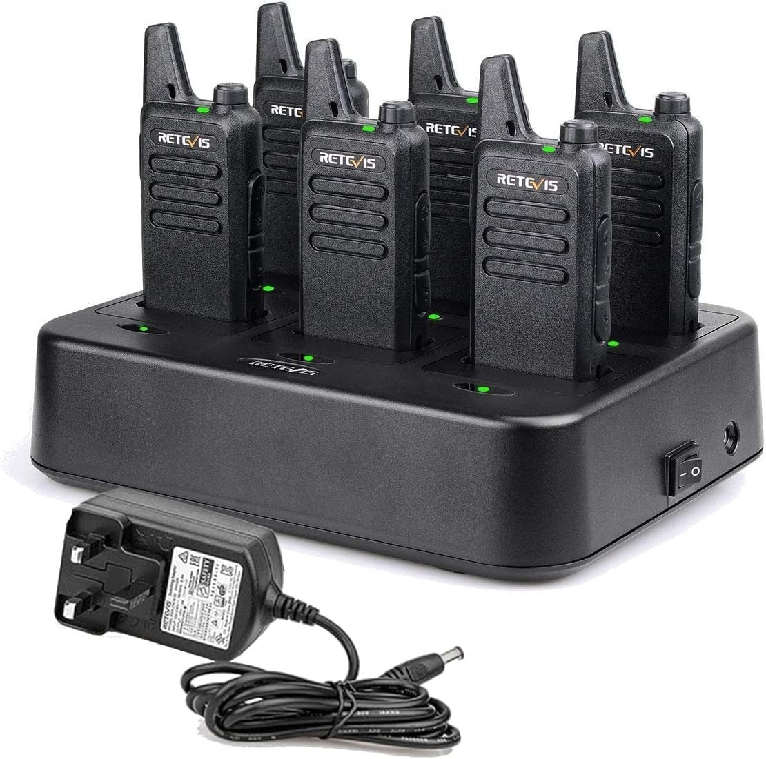 Retevis RT622 Walkie Talkies 6 Pack PMR446 VOX Two Way Radios Charger