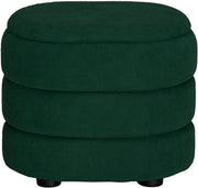 Green Velvet Oval Storage Ottoman Pouffe Footstool Dressing Stool