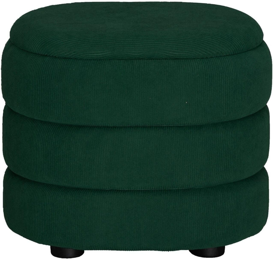 Green Velvet Oval Storage Ottoman Pouffe Footstool Dressing Stool