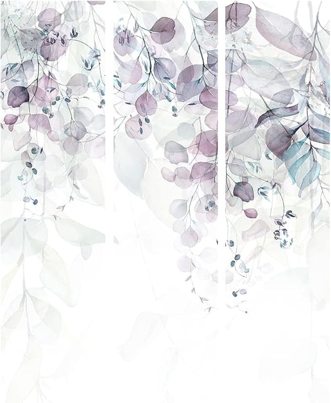 Floral Leaf 3 Panel Room Divider 135x172cm Folding Screen Nature Decor