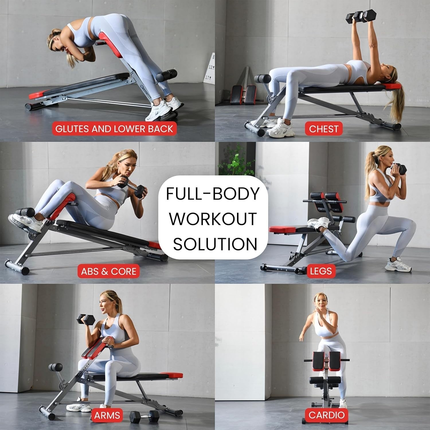 All-In-One Roman Chair Workout Bench Full Body Hyperextension Trainer