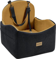 Dog Booster Car Seat Waterproof Washable Travel Bed 40lb Black Brown