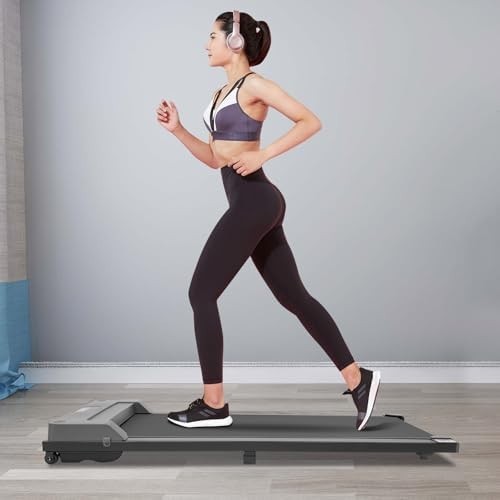 2-in-1 Under Desk Walking Pad 3.7km/h Silent Motor Slim Foldable Treadmill Home