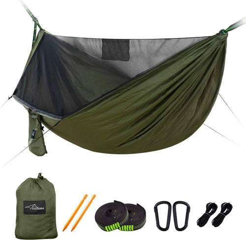 2 Person Camping Hammock with Waterproof Rain Tarp & Mosquito Net, Lightweight