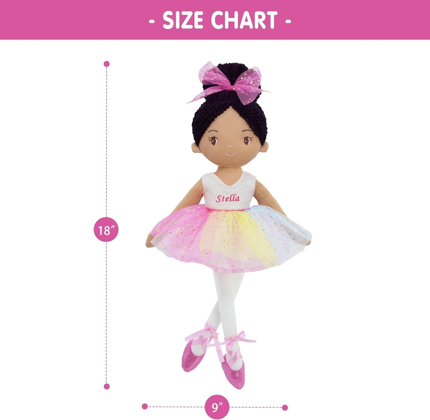 Custom Name 40cm Ballerina Plush Doll Soft Ballet Keepsake Gift