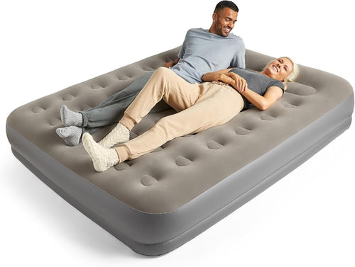 King Size Electric Air Bed – High Rise Flocked Mattress for Camping & Guests