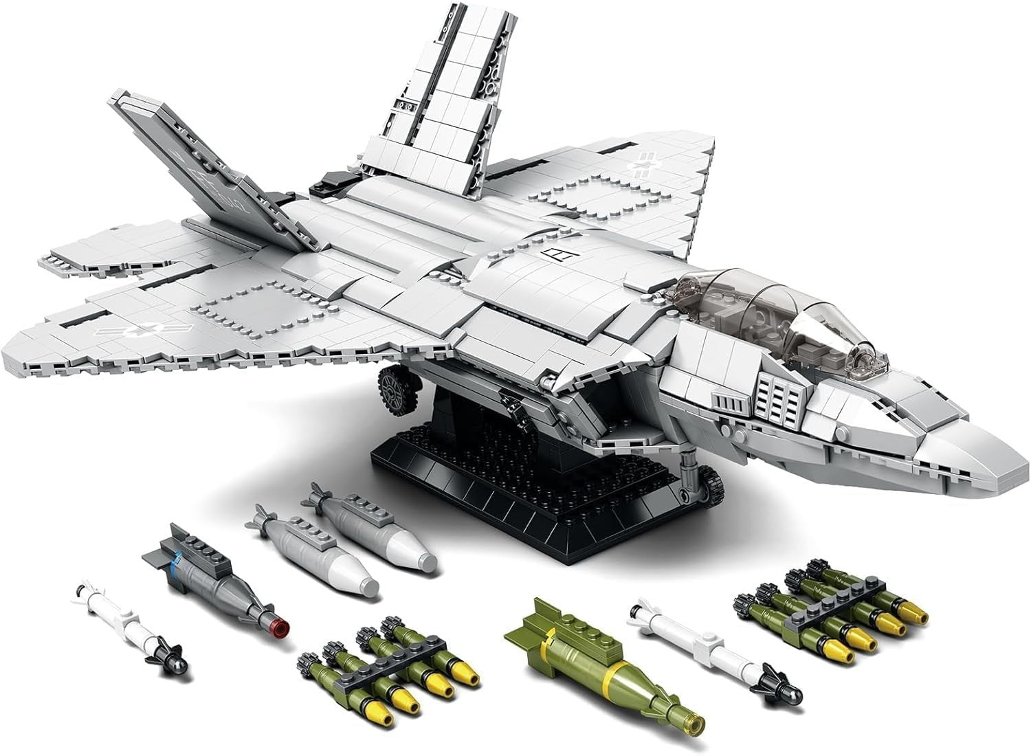 F-22 Raptor Jet Building Blocks Set – 1837 PCS Military Fighter Model Kit