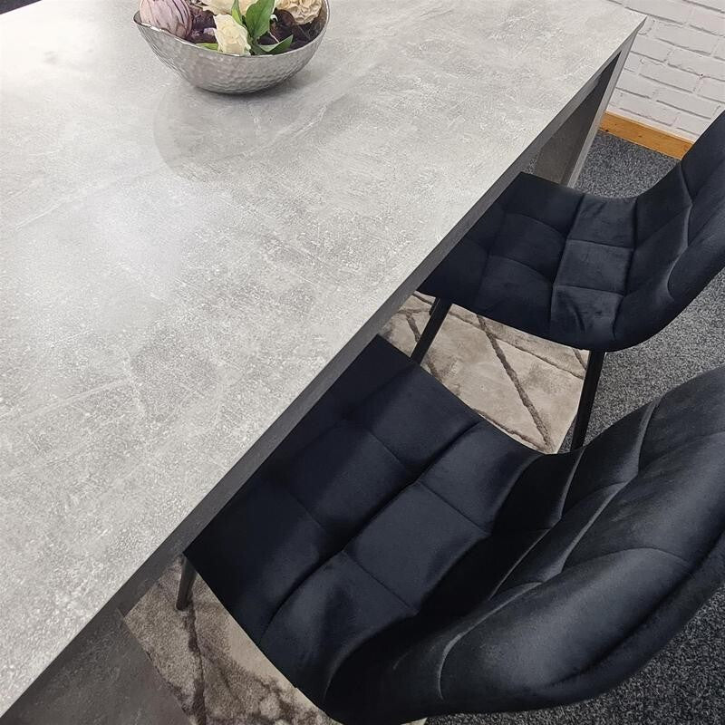 Modern Grey Dining Table Set with 2 Chairs & Bench – MDF Kitchen Set