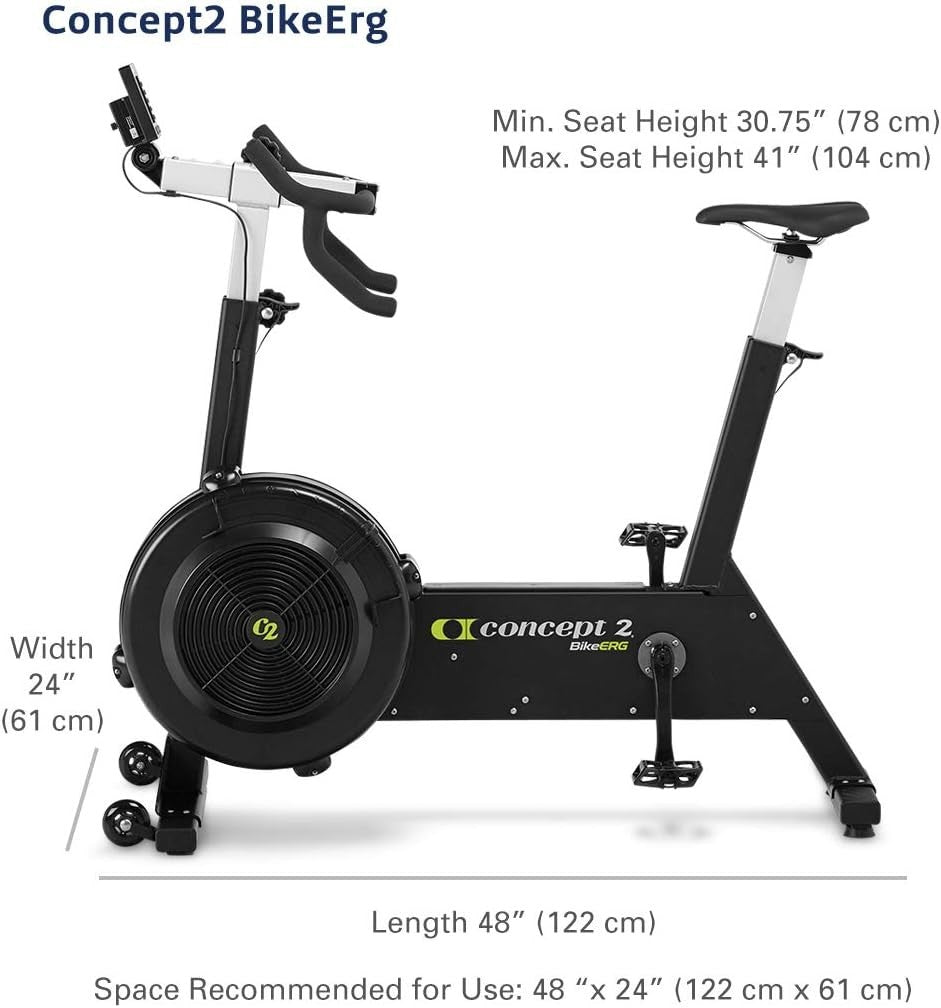 Air Resistance BikeErg w/ PM5 Monitor, Adjustable Seat & Smooth Flywheel
