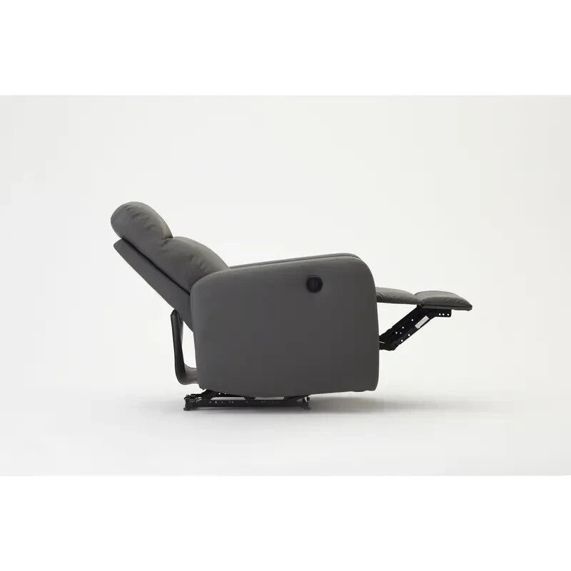 Grey Electric Recliner Armchair PU Leather Sofa Chair Foam Filled
