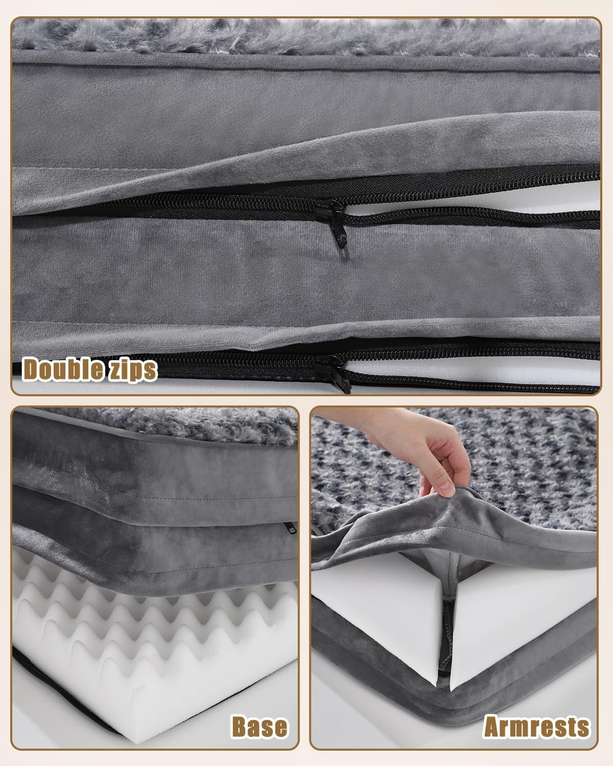 Large Orthopedic Memory Foam Dog Bed Washable 90x57cm