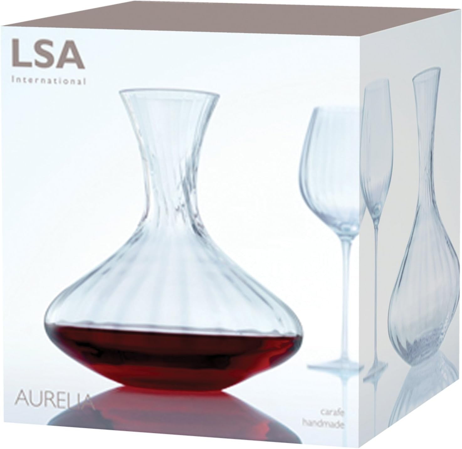 Handmade 1.8L Crystal Wine Carafe – Mouthblown Aerator Decanter Elegant Gift