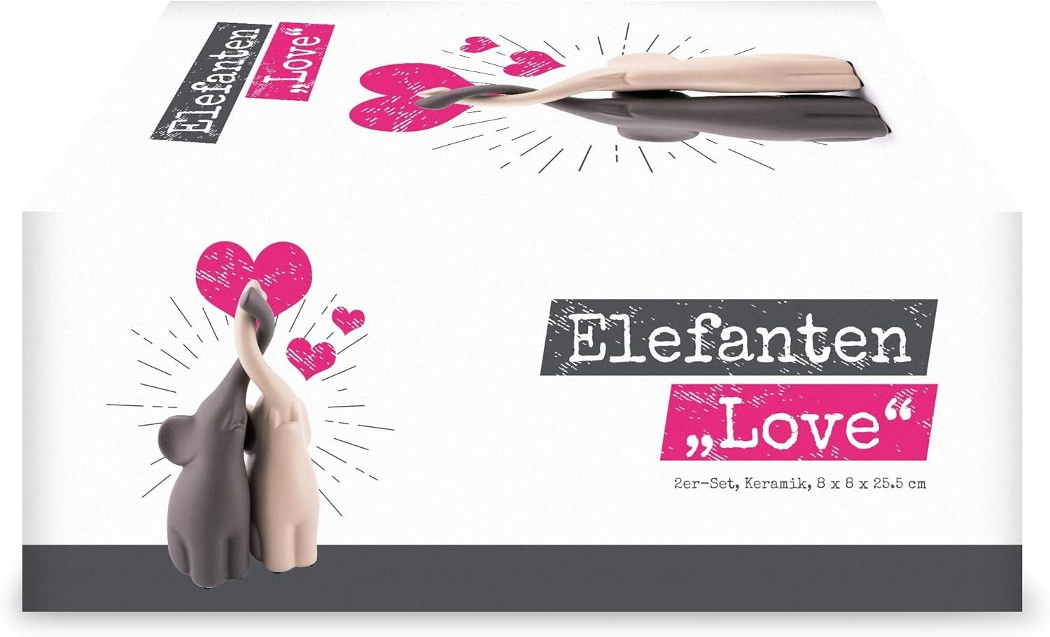 Modern Ceramic Elephant Couple Ornament 25.5cm | Romantic Home Decor Gift