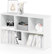 5 Cube Bookcase Storage Open Shelf Compact Organizer Bookshelf Display White