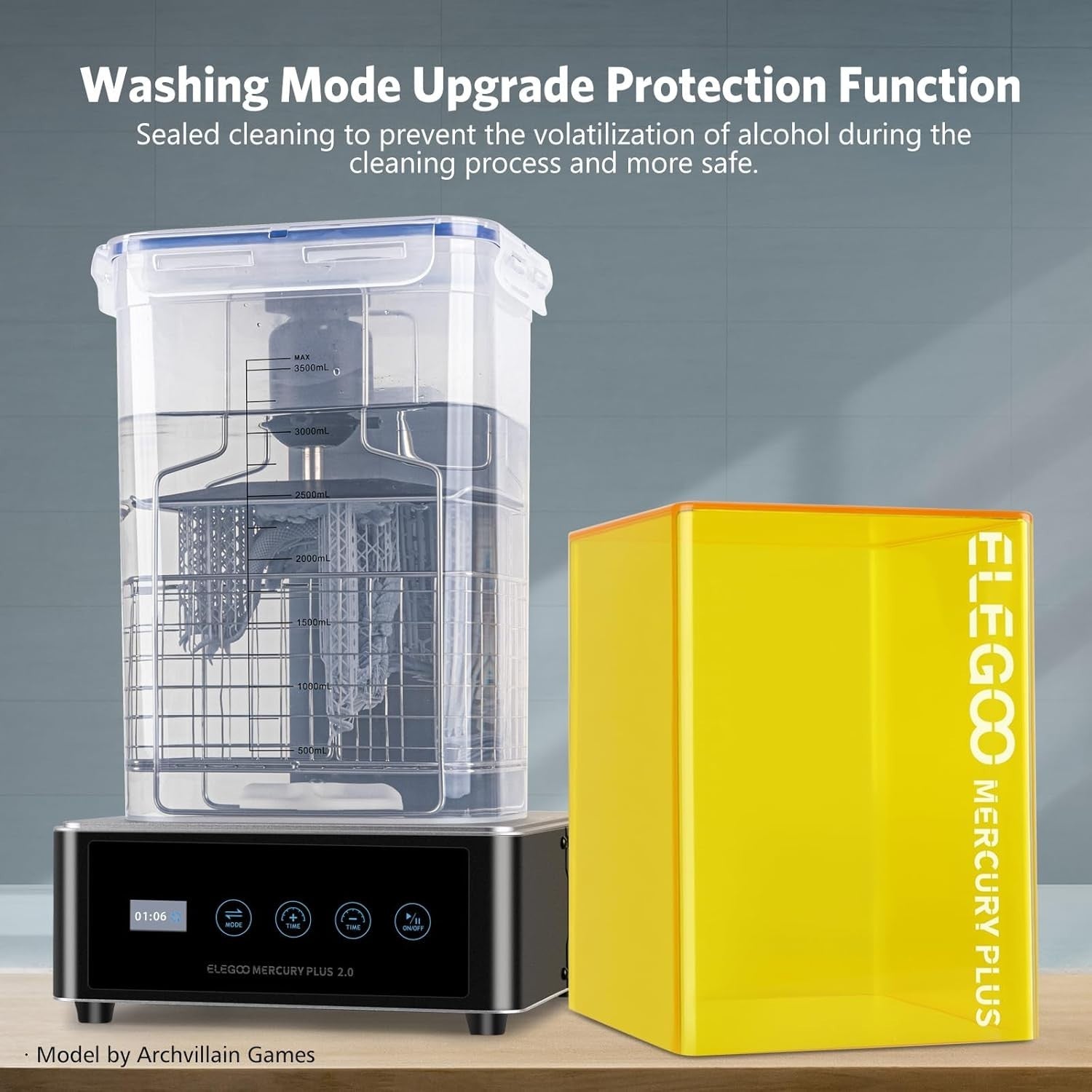 Resin Wash & Cure Machine 2-in-1 Quiet UV 360° Turntable