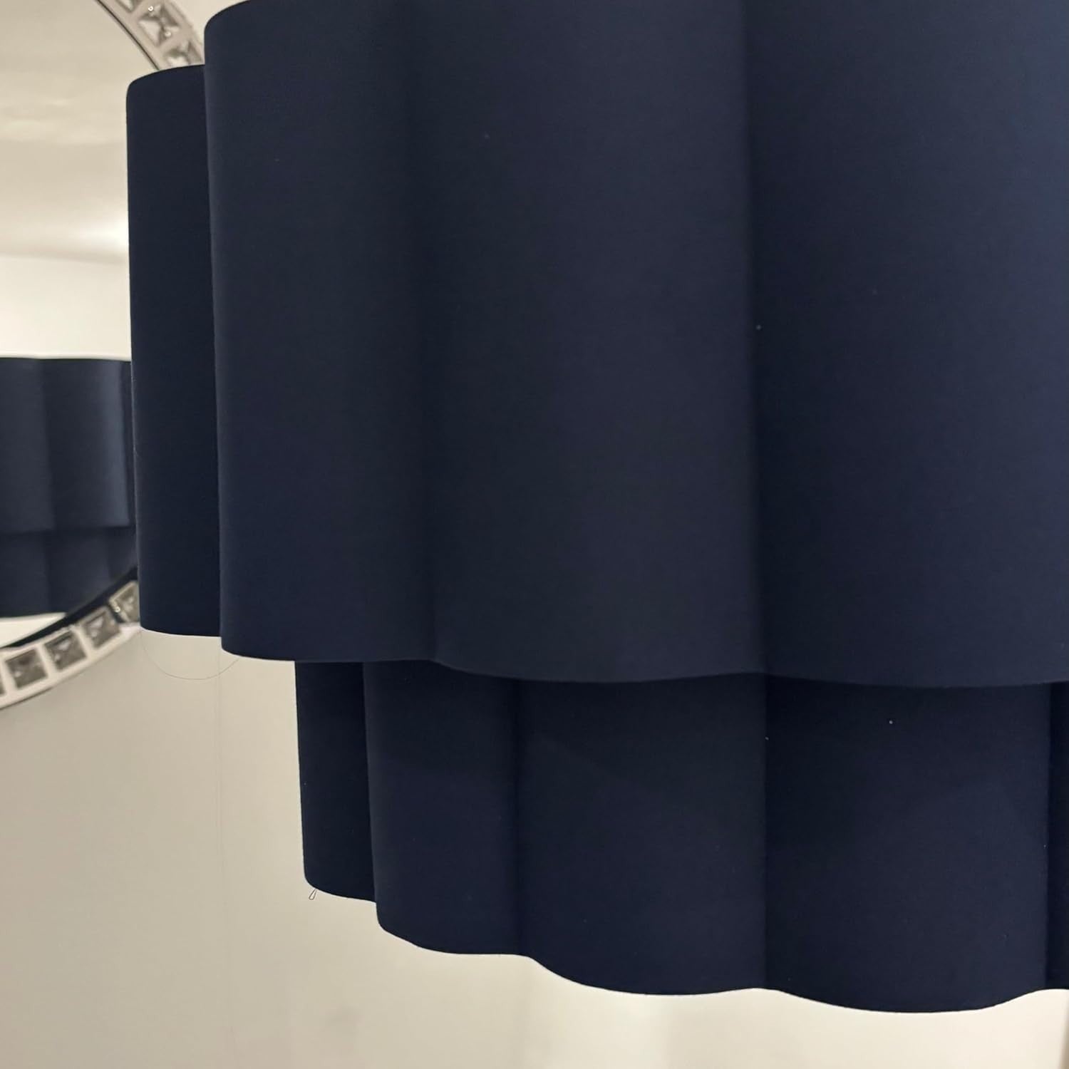 Cream Scalloped Drum Lampshade 48cm Large Ceiling Pendant Modern Light