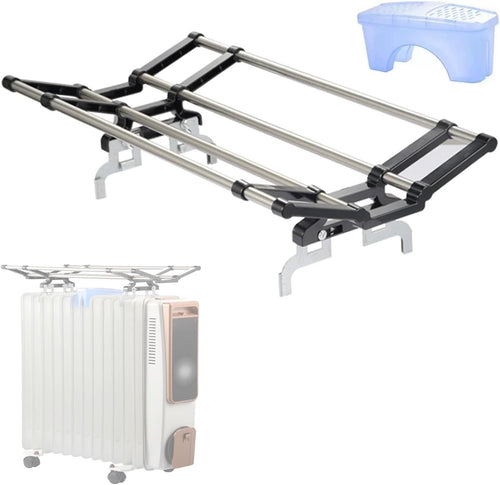 Adjustable Radiator Clothes Dryer Rack w/ Humidifier Box – Space-Saving Indoor D