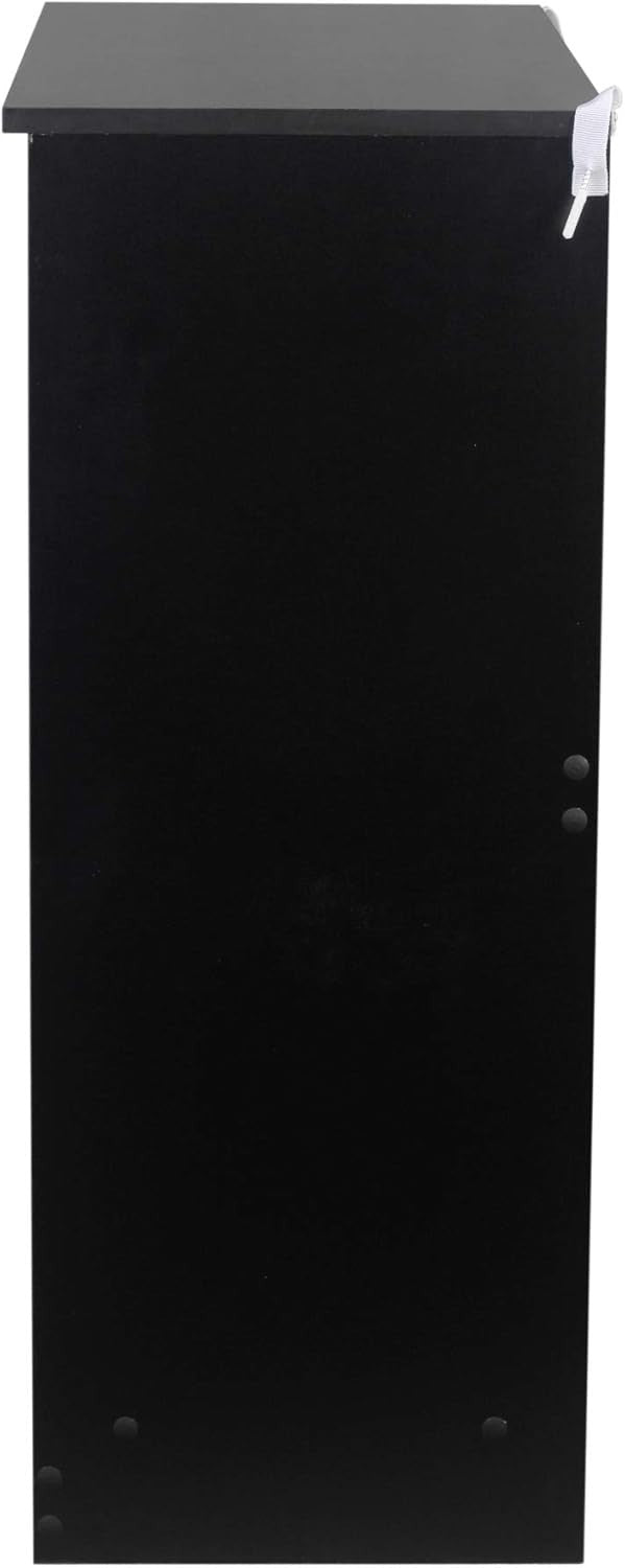 Black 4-Drawer Chest Storage Cabinet | Wall-Mount, Bedroom & Living Room