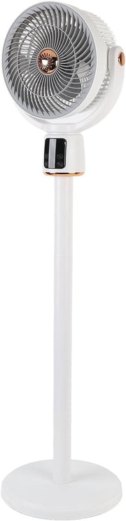 Oscillating White Standing Fan – 360° Air Circulation Remote Cooling for Bedroom