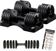 12.5lb Adjustable Dumbbells Pair 5-in-1 Quick Select Home Gym Weights