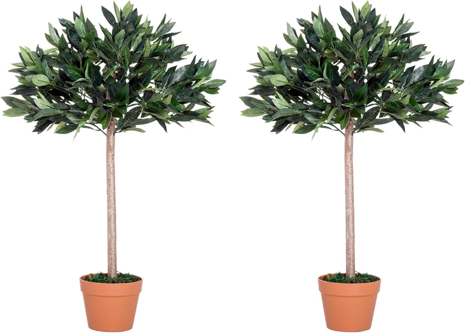 Set of 2 Artificial Olive Trees 90cm Faux Green Potted Plants Home Garden Decor