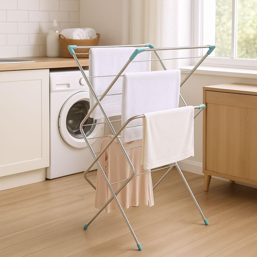 3 Tier Clothes Airer Drying Rack Heavy Duty Foldable Indoor Laundry Stand