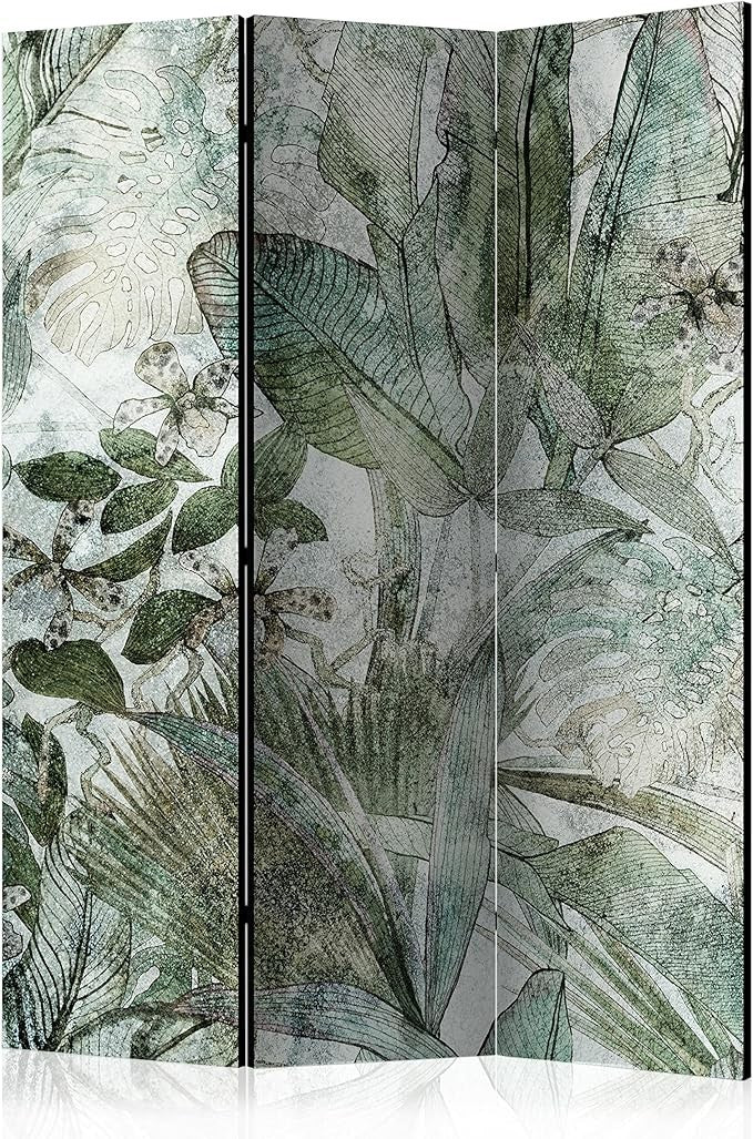 Tropical Leaf Folding Room Divider 3 Panel Privacy Screen Canvas 135x172cm