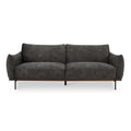 3 Seater Steel Grey Velvet Sofa Modern Deep Seat Distressed Fabric