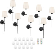 Wireless Wall Lights Set of 8 | 16 LED Pucks, Remote Control, No Wiring