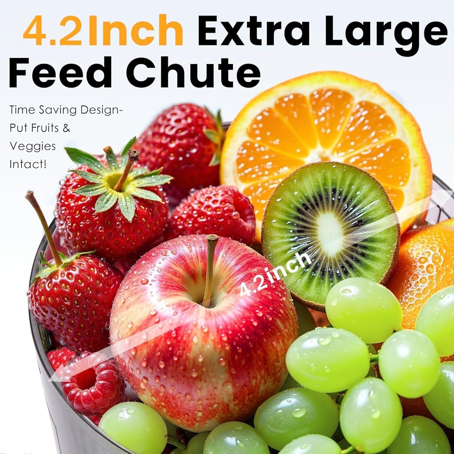 Cold Press Juicer 250W Slow Masticating Wide Feed Chute Quiet High Yield
