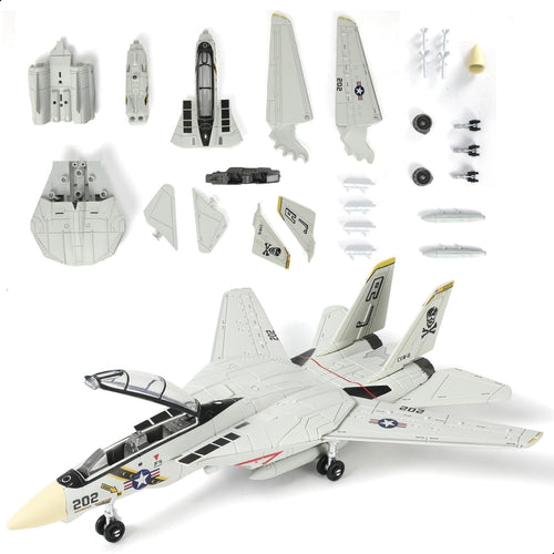 1:72 F-14 Tomcat Jet Model Kit Movable Wings DIY Build Set for Kids Gift