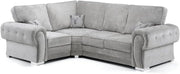 Grey Fabric 4-Seater High Back L-Shape Corner Sofa Fire Resistant Comfort