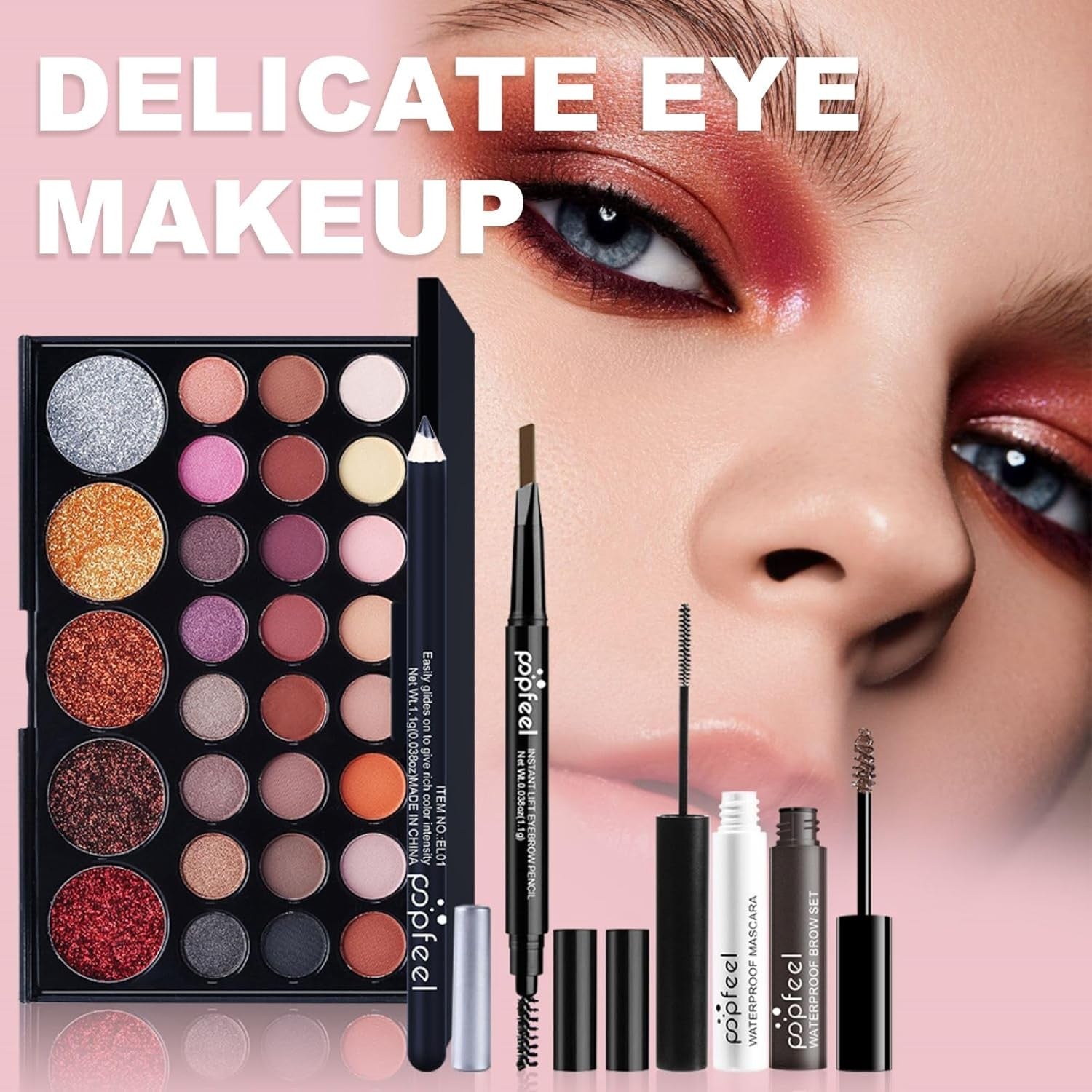 All In One Makeup Kit Set Eyeshadow Palette Lipstick Travel Case