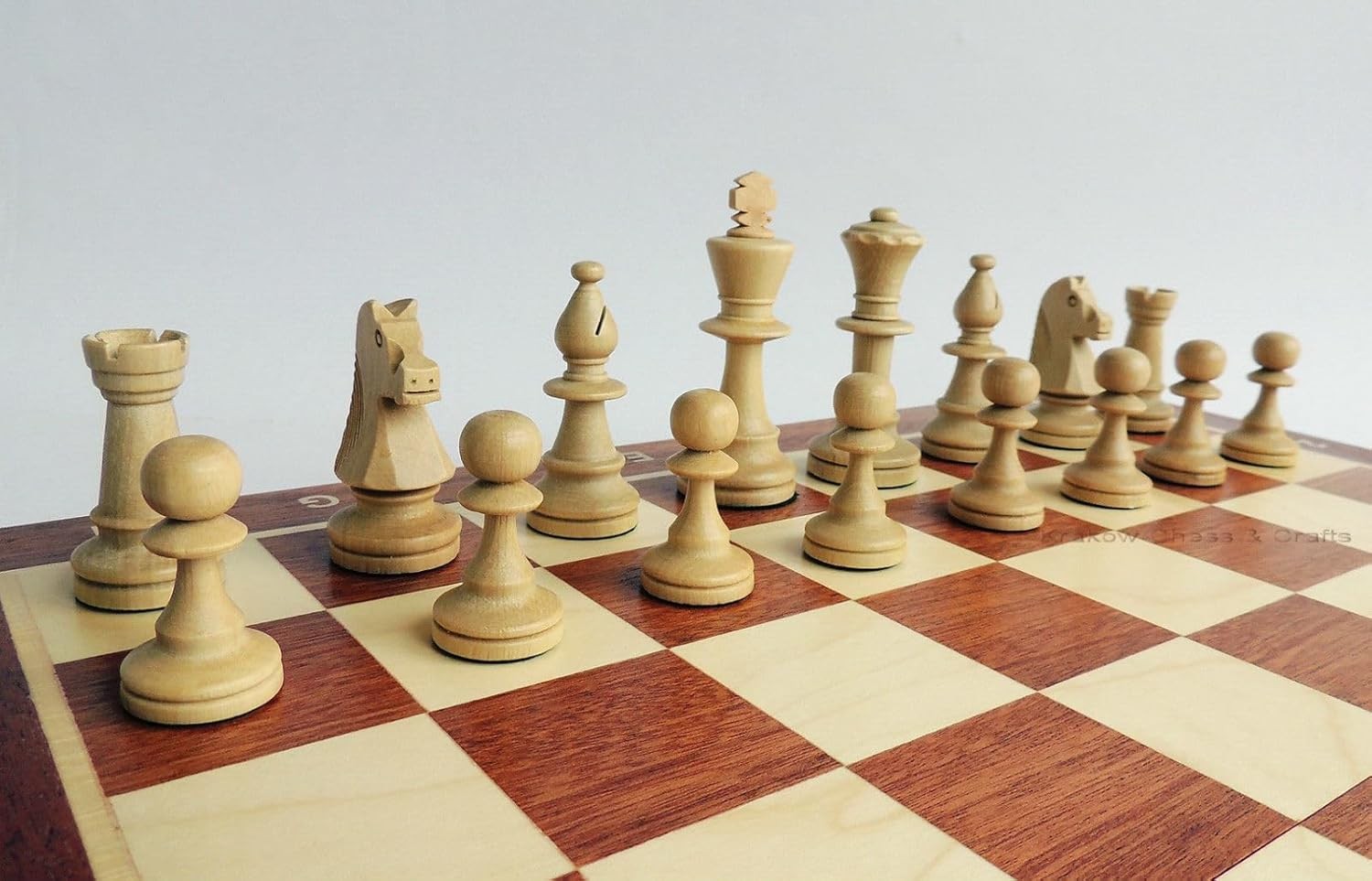 48cm Tournament Wooden Chess Set – Weighted Staunton Pieces & Folding Board