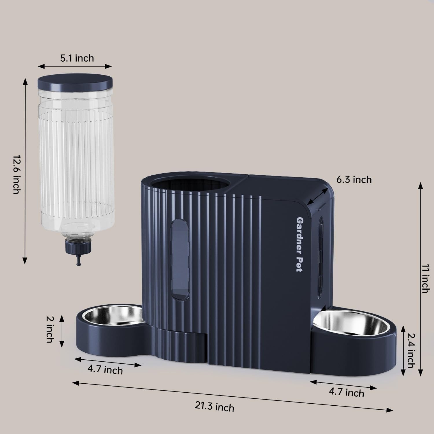 2 in 1 Gravity Pet Feeder Water Dispenser 3L Auto Food Station Blue