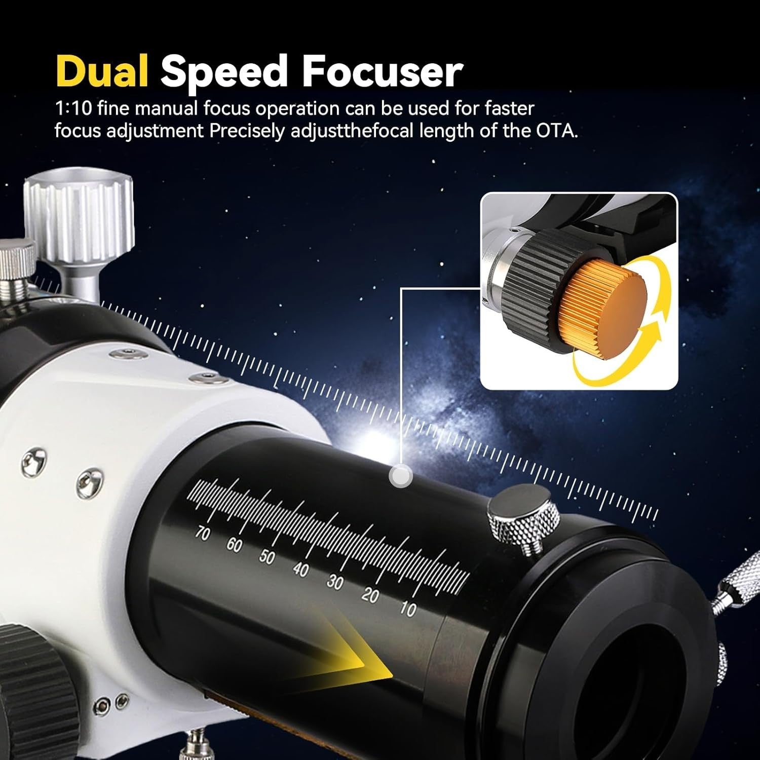 SV503 80ED F7 Refractor Telescope OTA Dual-Speed Focuser